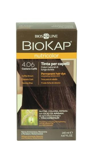 Biokap Nutricolor - Tinta per Capelli Colore 4.06 Castano Caffè - 140 ml