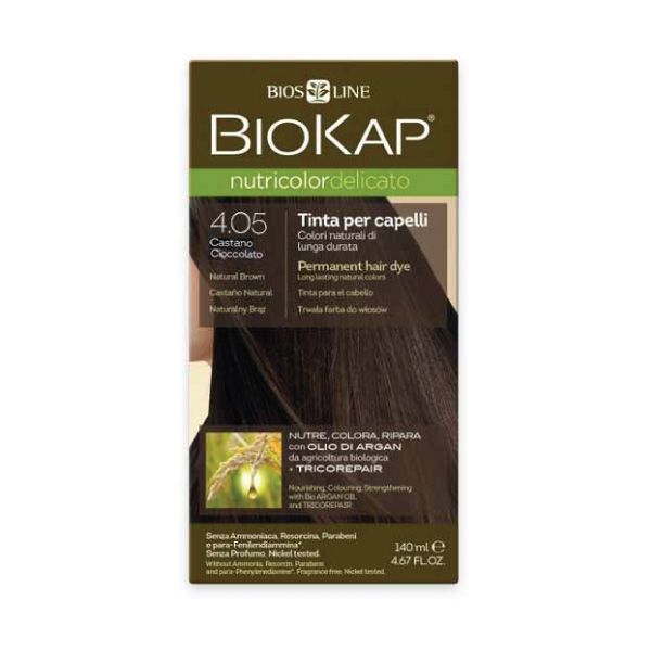 Biokap Nutricolor Delicato - Tinta per Capelli Colore 4.05 Castano Cioccolato - 140 ml