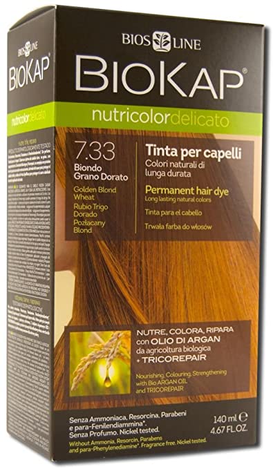 Biokap Nutricolor Delicato - Tinta per Capelli Colore 7.33 Biondo Grano Dorato - 140 ml