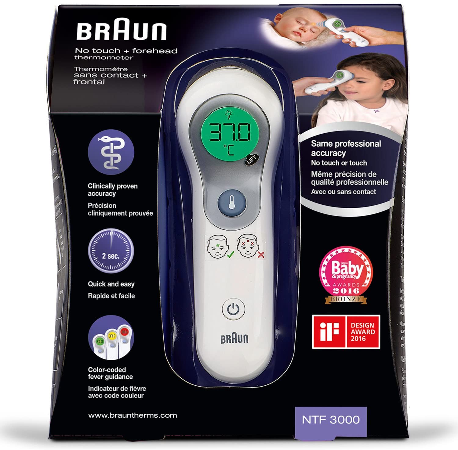 BRAUN TERMOMETRO 2 IN 1 NO-TOUCH+FRONTALE