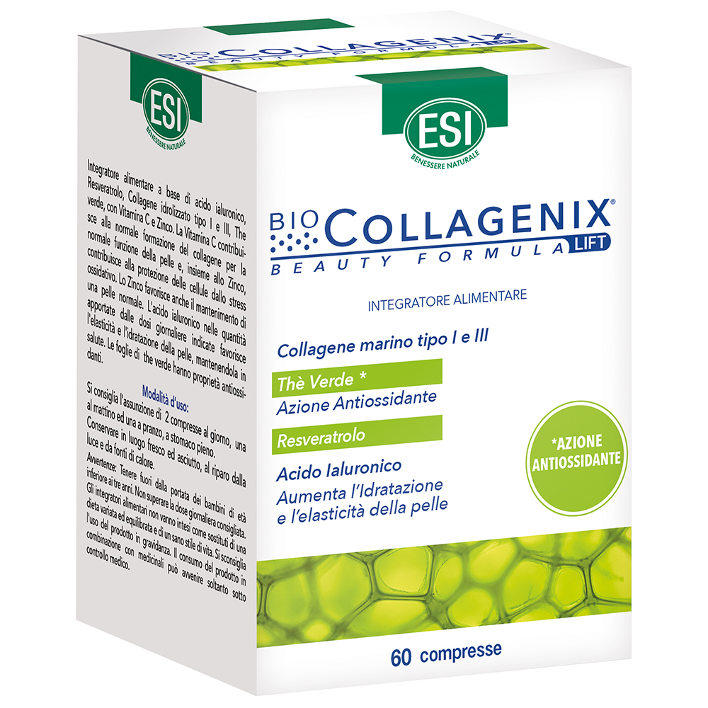 Esi BioCollagenix Beauty Formula Lift - Integratore Antiossidante Pelle con Acido Ialuronico e Collagene - 60 Compresse