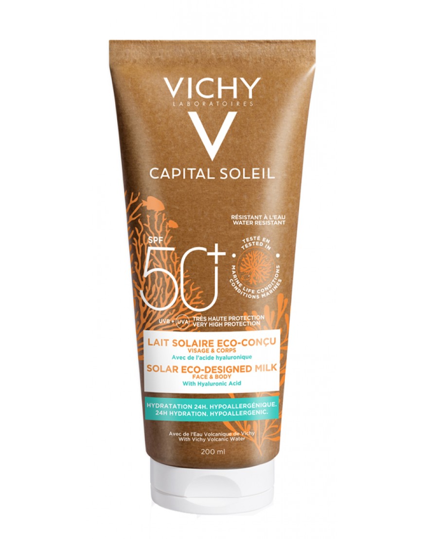 Vichy Capital Soleil - Latte Solare Viso e Corpo per Bambini con Protezione Molto Alta SPF 50+ - 200 ml