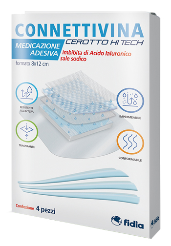 Connettivina Hi-Tech - Cerotto per Medicazione Misura 8 x 12 cm - 4 Pezzi