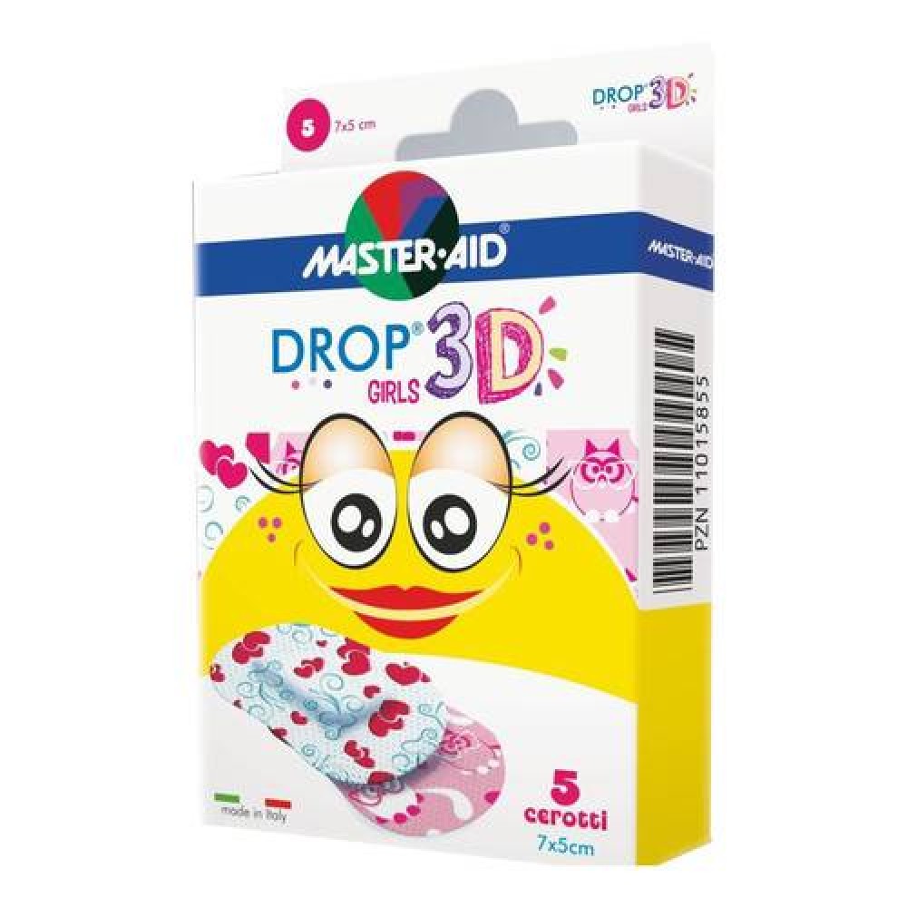 CEROTTO MASTER-AID DROP3D GIRLS 7X5 5 PEZZI