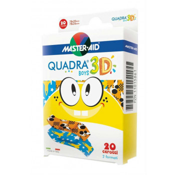 CEROTTO MASTER-AID QUADRA 3D BOYS 20 PEZZI ASSORTITI