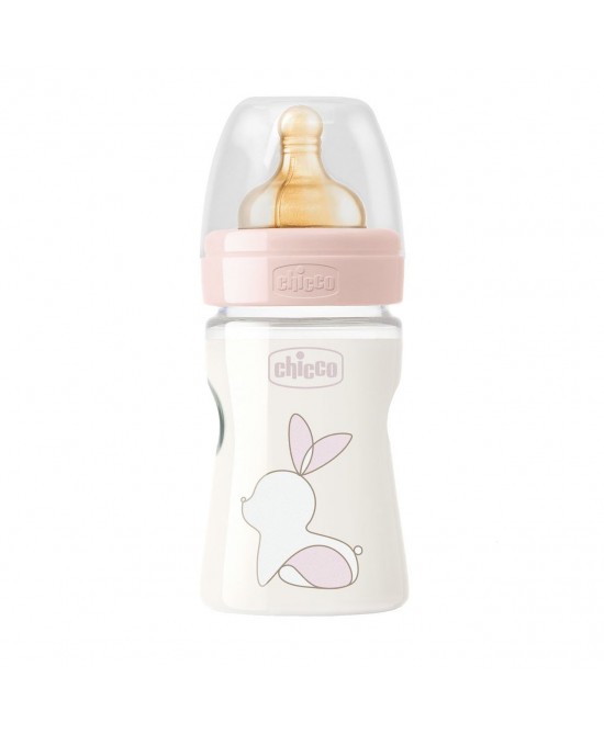 Chicco Original Touch Biberon in Caucciù Rosa Flusso Lento 0m+ 150 ml