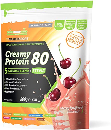 Named Sport Creamy Protein 80 Gusto Cherry & Yogurt - Integratore per Massa Muscolare - 500 g