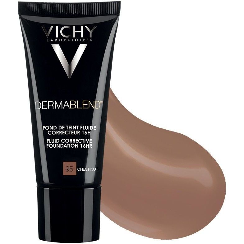 Vichy Dermablend Fondotinta Correttore Fluido 16H - Colore N.95 Castagna - 30 ml