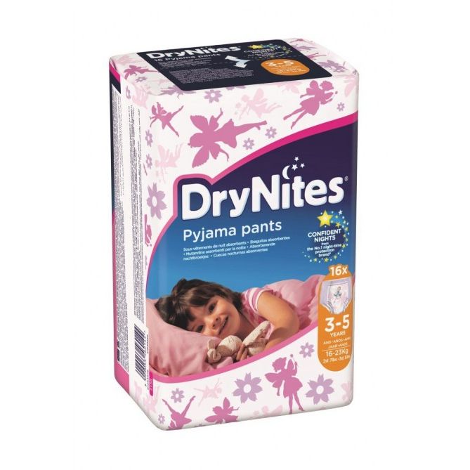 DRYNITES DOPPIO PACCO GIRL 3/5 ANNI 16 PEZZI