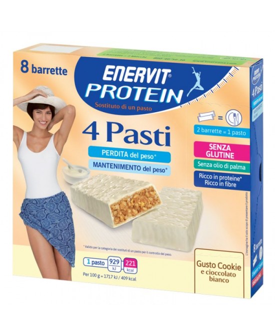ENERVIT PROTEIN 4 PASTI COOKIE 8 BARRETTE DA 27 G