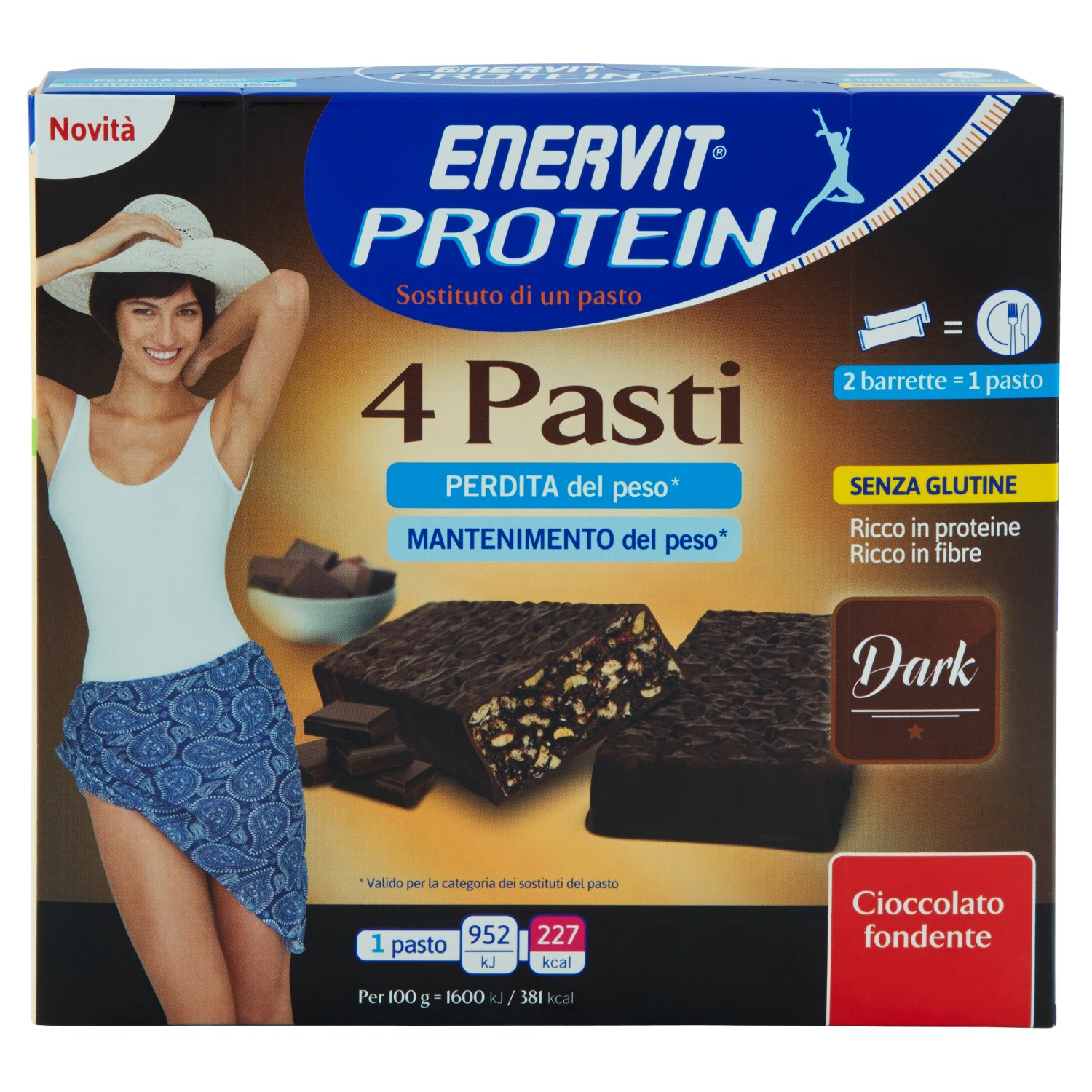 ENERVIT PROTEIN 4 PASTI DARK 8 BARRETTE DA 30 G