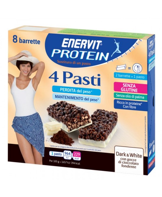 ENERVIT PROTEIN 4 PASTI DARK & WHITE 8 BARRETTE 29 G