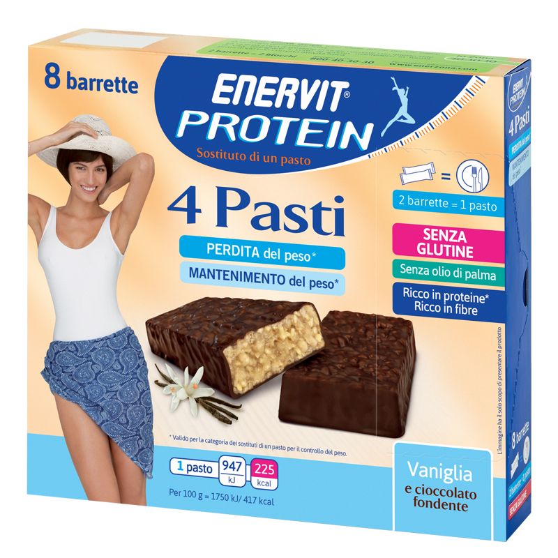 ENERVIT PROTEIN 4 PASTI VANIGLIA 8 BARRETTE DA 27 G