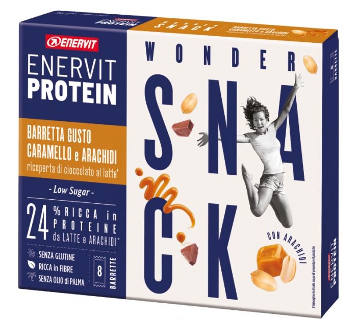 Enervit Protein Snack Barretta Proteica Caramello e Arachidi 8 Pezzi