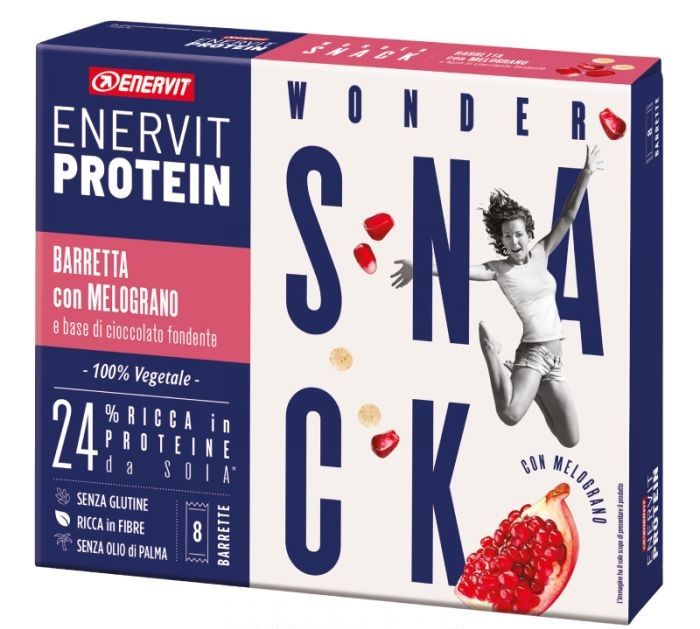 ENERVIT PROTEIN SNACK MELOGRANO RISO SOFFIATO VEGETALE 8 BARRETTE 27 G