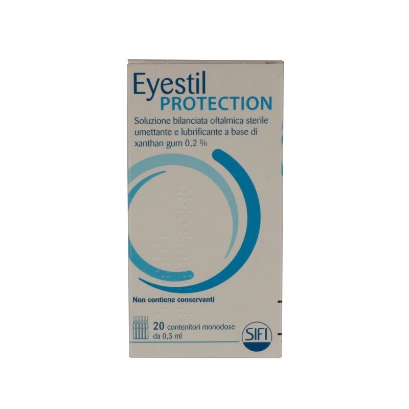 EYESTIL PROTECTION SOLUZIONE BILANCIATA OFTALMICA STERILE ELUBRIFICANTE A BASE DI XANTHAN GUM 0,2 % 20 CONTENITORI MONODOSE 0,3 ML