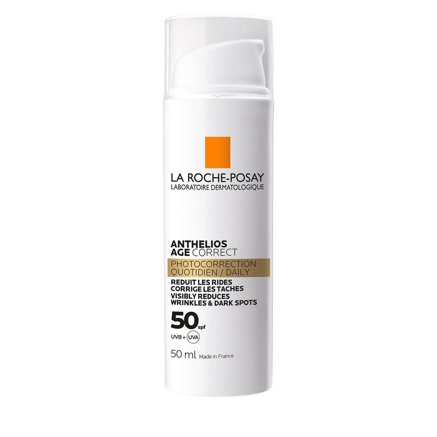La Roche-Posay Anthelios Age Correct - Fluido Viso Anti-Invecchiamento con Protezione Solare Molto Alta SPF 50 - 50 ml