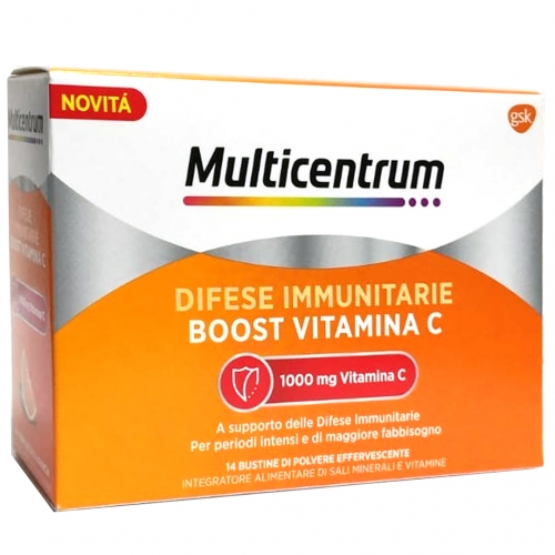 Multicentrum Difese Immunitarie Boost - Integratore per Sistema Immunitario con Vitamina C - 14 Bustine