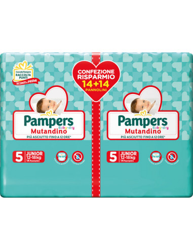 Pampers Baby Dry Mutandino - Pannolino Junior Taglia 5 - 28 Pezzi