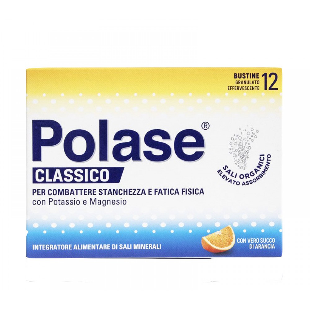 Polase Classico - Integratore di Sali Minerali - Gusto Arancia 12 Bustine Effervescenti