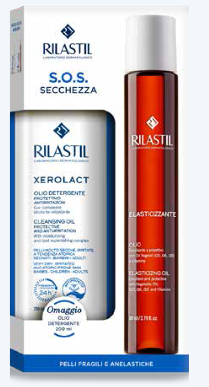 RILASTIL OLIO ELASTICIZZANTE 80 ML + RILASTIL XEROLACT OLIO DETERGENTE 200 ML