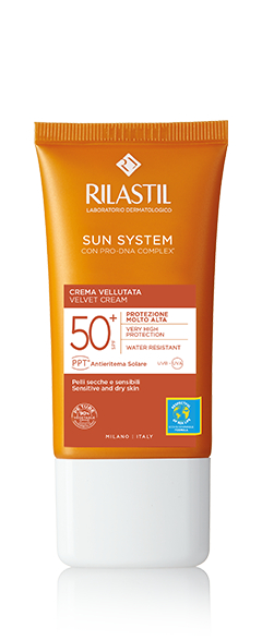 Rilastil Sun System - Crema Solare Viso Vellutata Protezione Molto Alta SPF 50+ - 50 ml