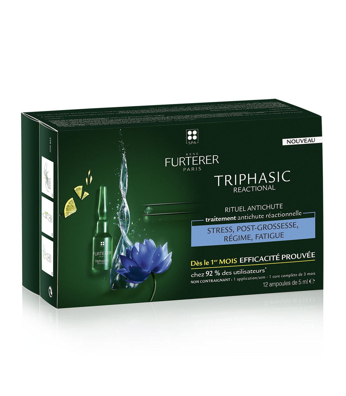 Rene Furterer Triphasic Reactional - Trattemento Anti-Caduta - 12 Flaconcini