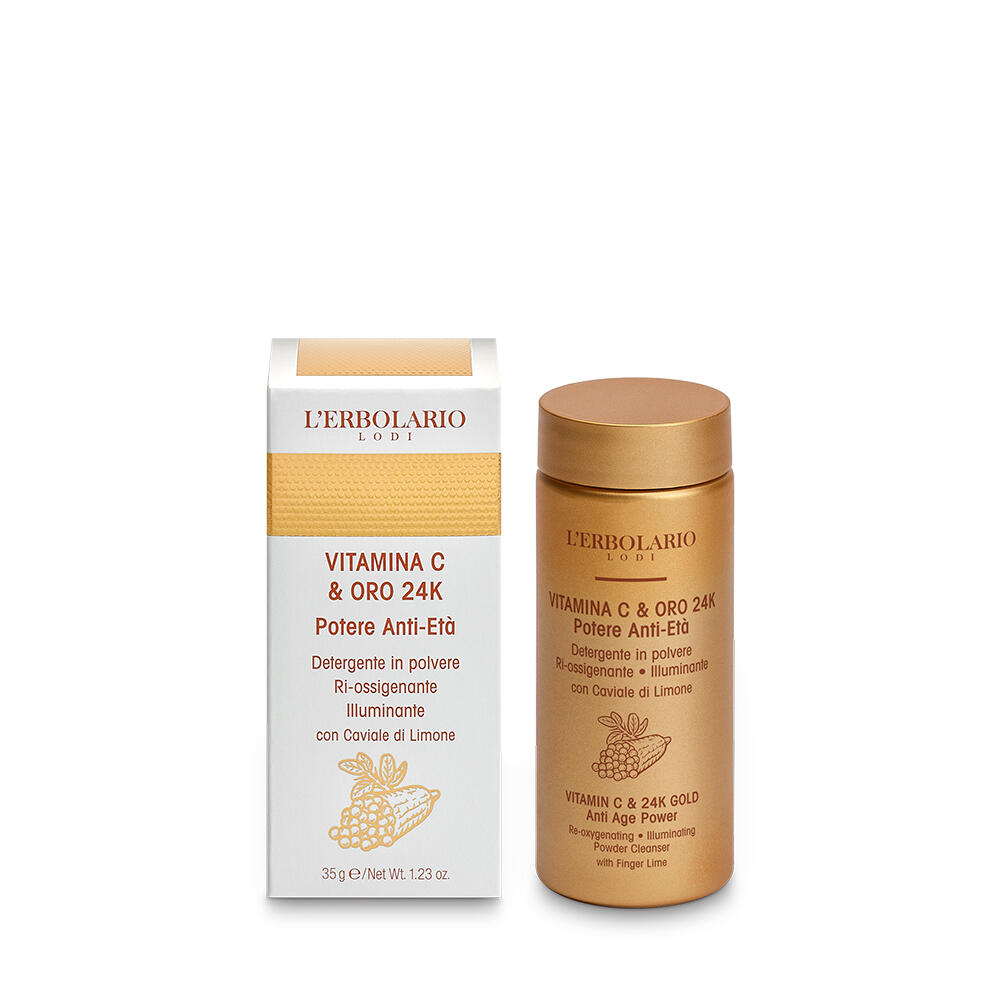 L'Erbolario Vitamina C & Oro 24K - Detergente Viso in Polvere - 35 g