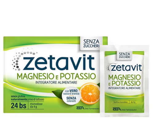 Zetavit Integratore Magnesio e Potassio Senza Zucchero 24 Bustine