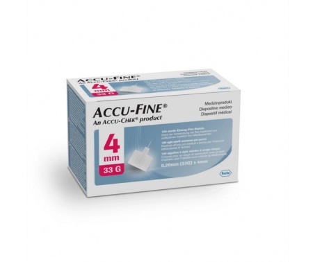 Accu-Fine Ago per Penna da Insulina G33 4mm 100 Pezzi