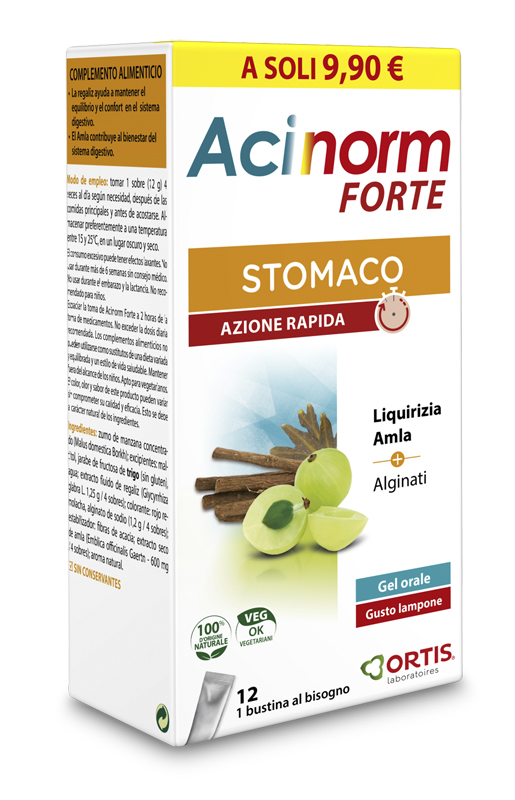 Acinorm Forte Integratore Funzione Digestiva 12 Bustine
