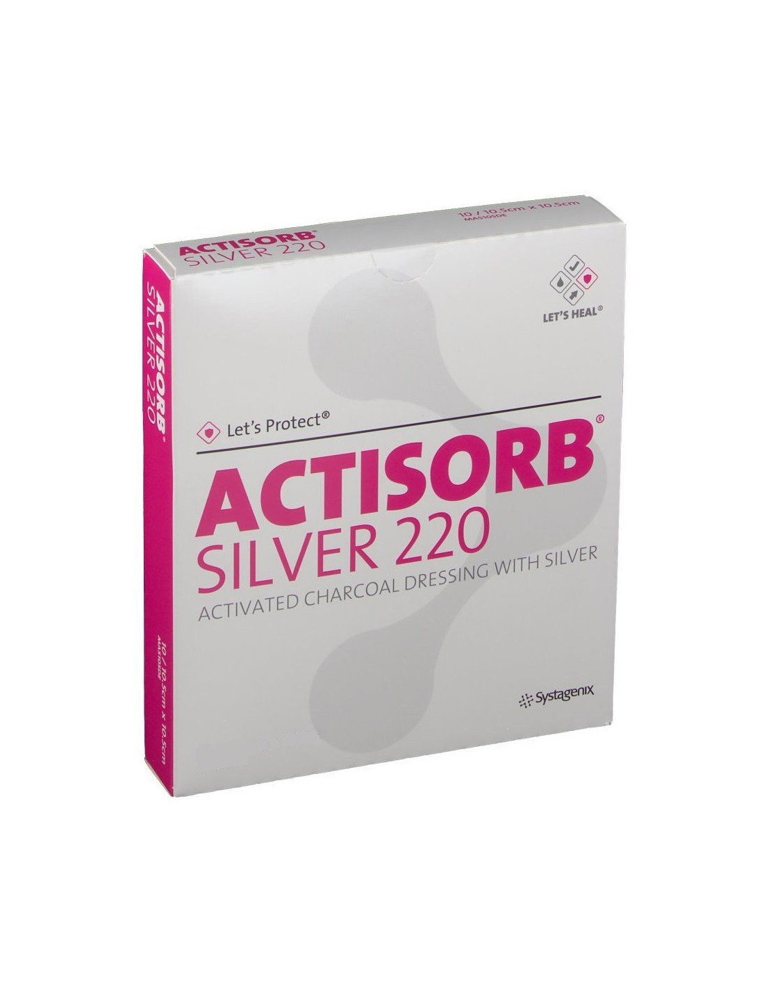 Actisorb Silver 220 Medicazione in Carbone Attivo con Argento 10,5x10,5 cm - 3 Pezzi