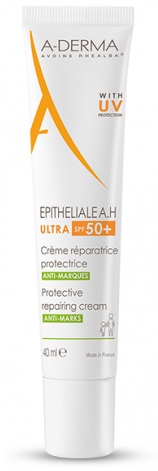 A-Derma Epithelale A.H Ultra - Crema Viso Ristrutturante Protettiva con Protezione Solare Molto Alta SPF 50+ - 40 ml