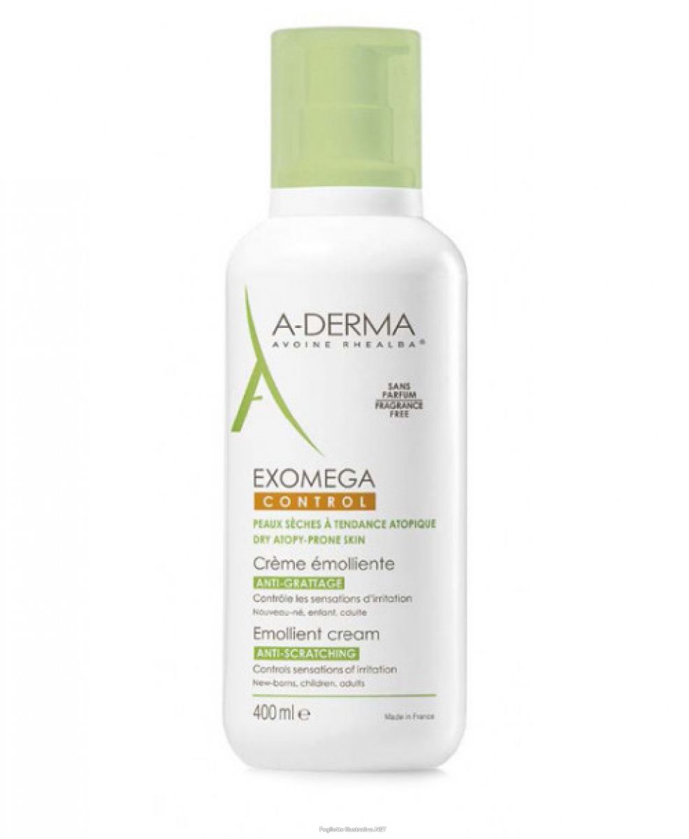 A-Derma Exomega Control - Crema Corpo Emolliente per Pelle Secca - 400 ml