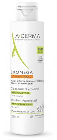 A-Derma Exomega Control - Gel 2 in 1 Detergente Emolliente per Pelle Secca - 200 ml