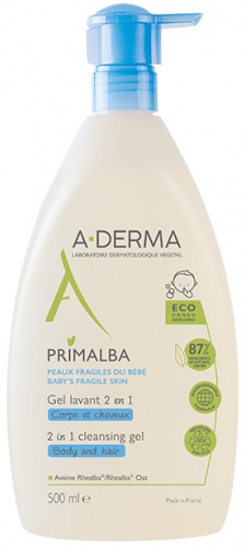A-Derma Primalba - Gel Lavante 2 in 1 Detergente Corpo e Capelli - 500 ml