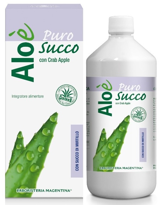 Aloè Puro Succo con Mirtillo - Integratore Biologico Digestivo - 1000 ml