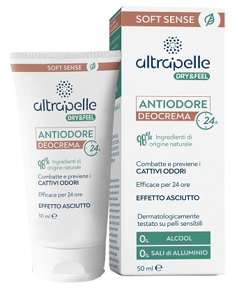 Altrapelle Dry & Feel - Crema Antiodore 24H per Ascelle Mani e Piedi - 50 ml