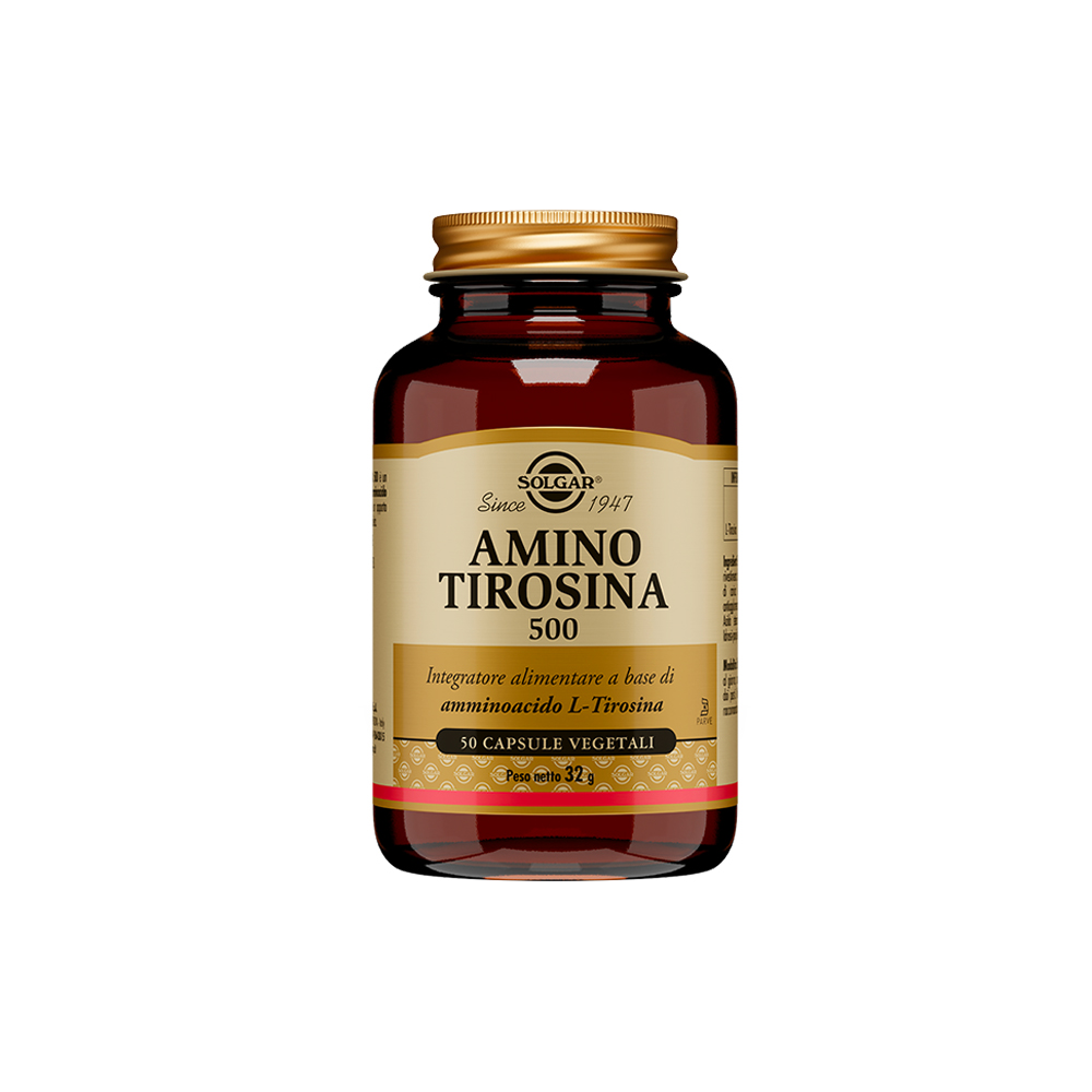 Solgar Amino Tirosina 500 Integratore - 50 Capsule Vegetali