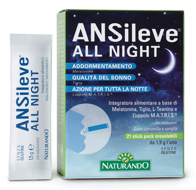 Ansileve All Night Integratore per Dormire 21 Stick