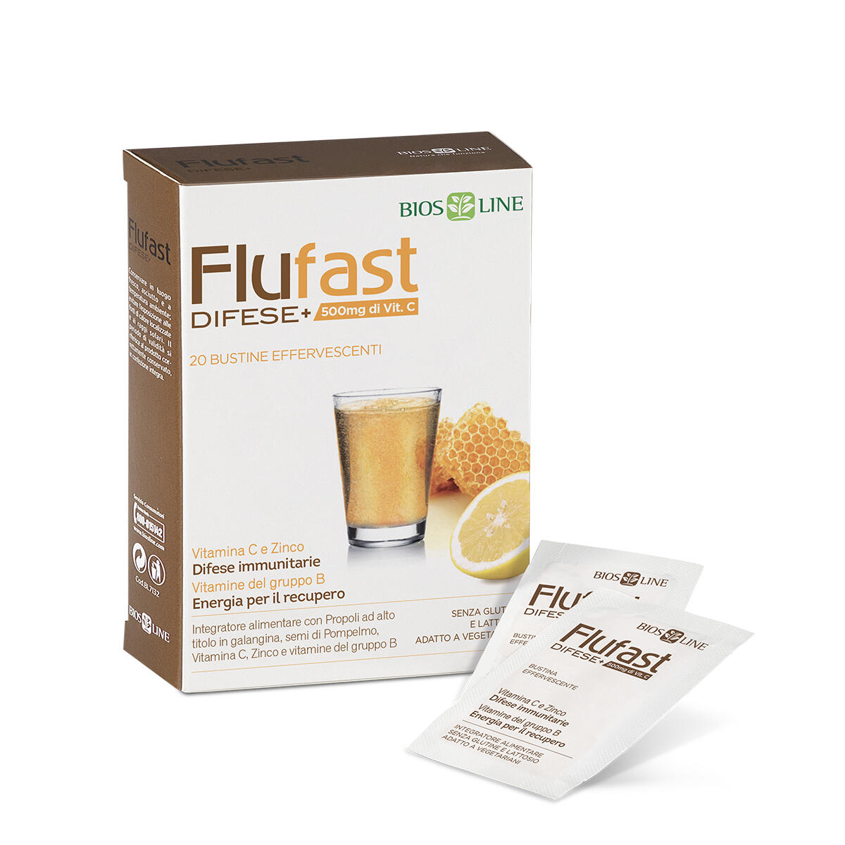 Apix Propoli FluFast Difese+ - Integratore per Sistema Immunitario - 20 Bustine Effervescenti