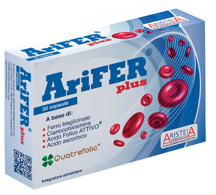 Arifer Plus - Integratore di Ferro e Vitamine - 30 Capsule