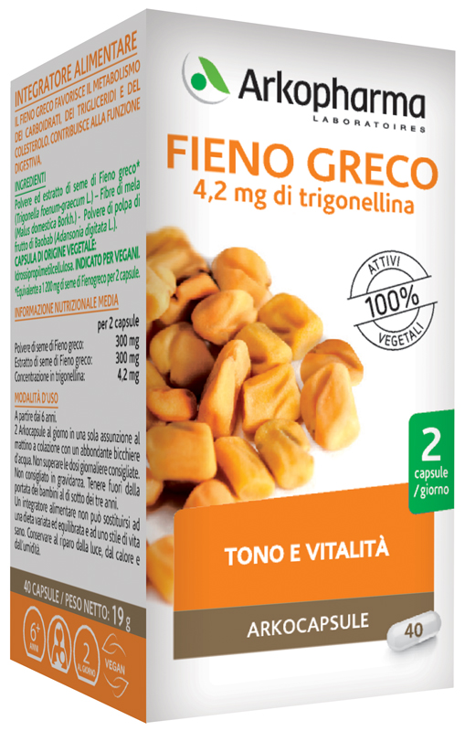 Arkocapsule Fieno Greco - Integratore per il Metabolismo dei Carboidrati - 40 Capsule