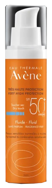 Avene - Crema Solare Fluida con Protezione Molto Alta SPF 50+ - 50 ml
