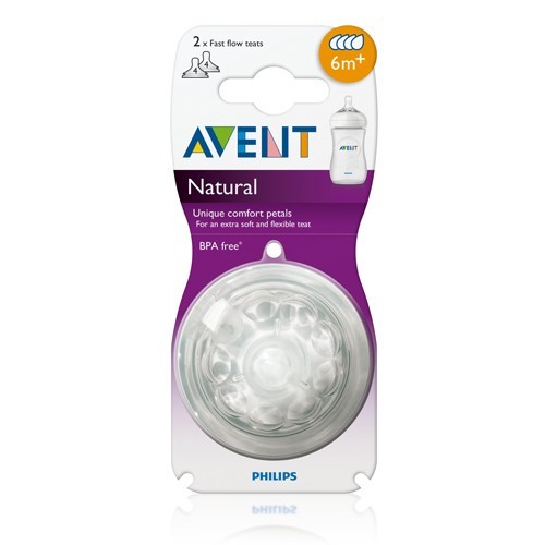 Avent Natural Tettarella Flusso Abbondante 4 Fori 2 Pezzi
