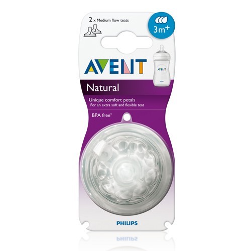 Avent Natural Tettarella Flusso Medio 3 Fori 2 Pezzi