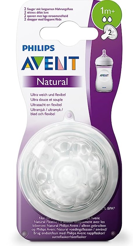 Avent Natural Tettarella Flusso Lento 2 Fori 2 Pezzi
