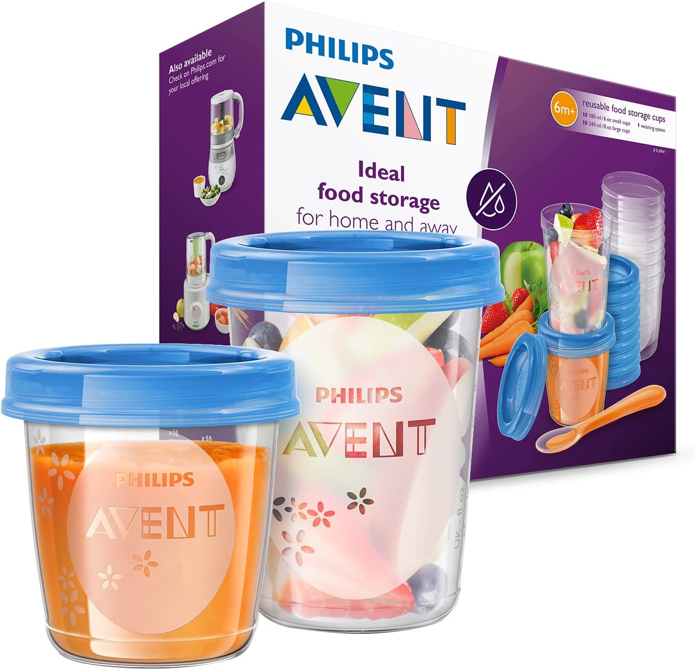 Avent Set Vasetti Conservazione Alimenti 10 Pezzi x 180 ml + 10 Pezzi x 240 ml