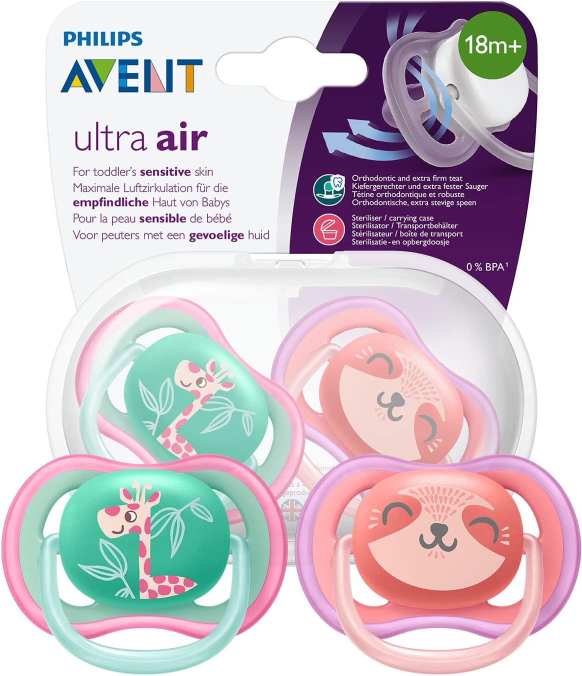 Avent Ultra Air Succhietto Bambina 18m+ 2 Pezzi