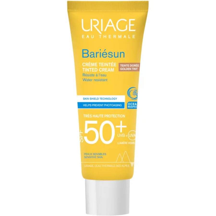 Uriage Bariesun - Crema Solare Viso Colorata Dorata con Protezione Molto Alta SPF 50+ - 50 ml